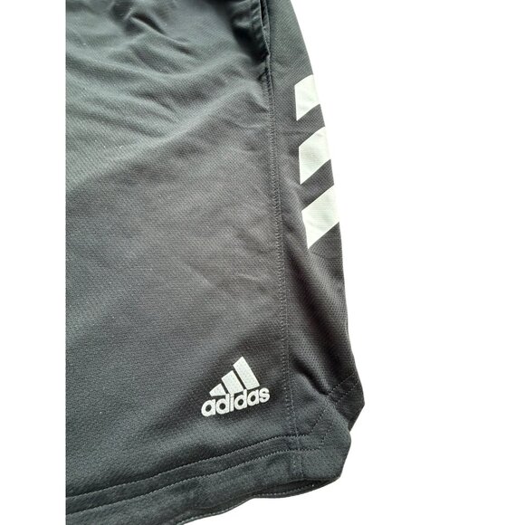 Adidas Youth XL 18/20 Black Athletic Shorts With White Stripes - Picture 9 of 16